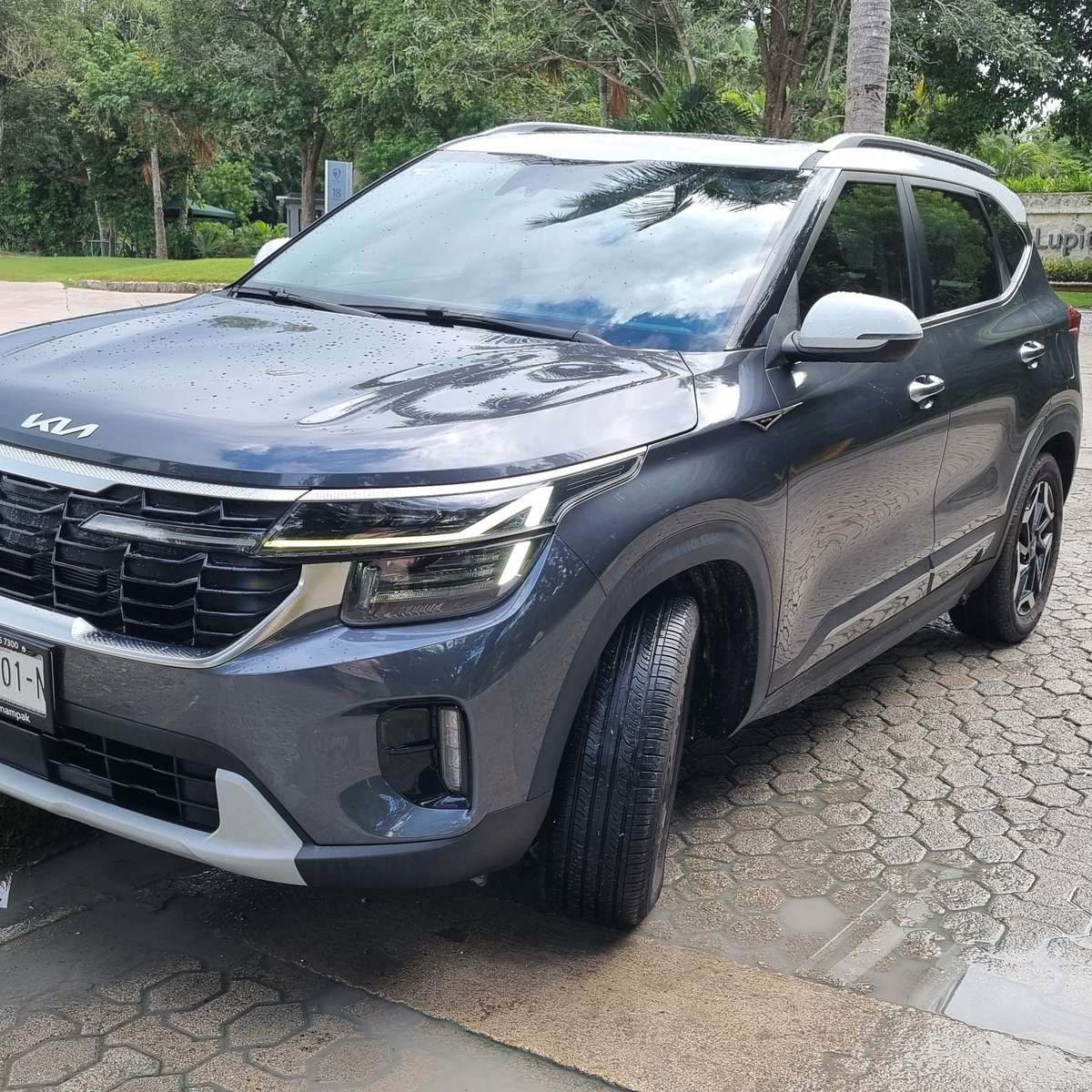 Kia Seltos, front three-quarter view